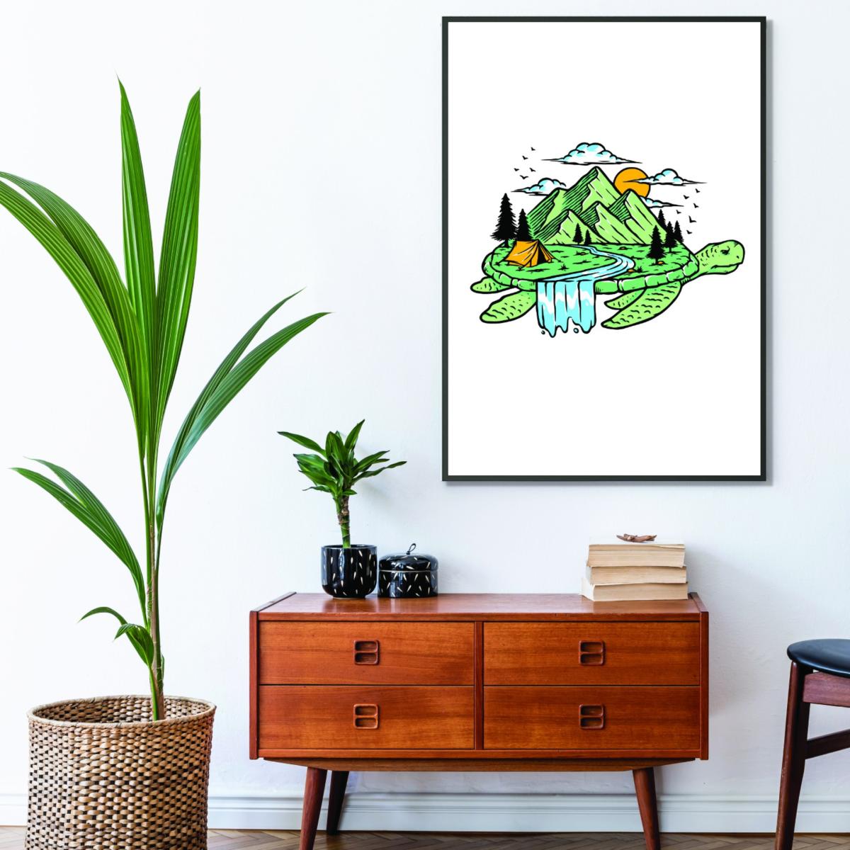 Green Turtles All The Way Down A4 210 X 297Mm Stanley Print House – image 3