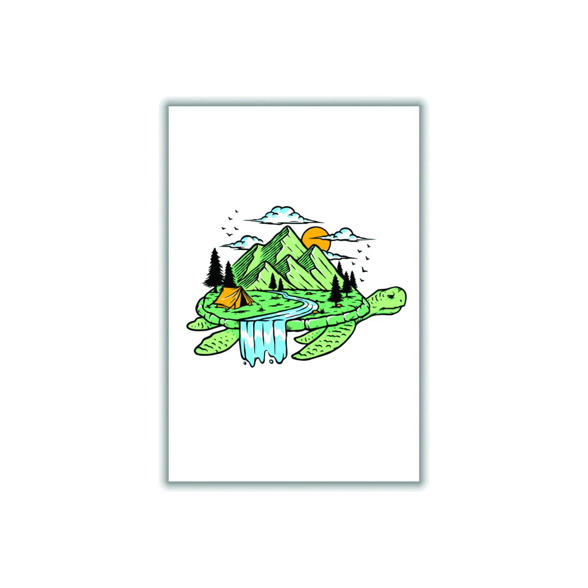 Green Turtles All The Way Down A4 210 X 297Mm Stanley Print House – image 1