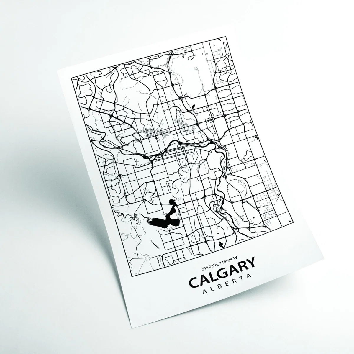 Black Map Of Calgary Alberta Small Stanley Print House – image 2