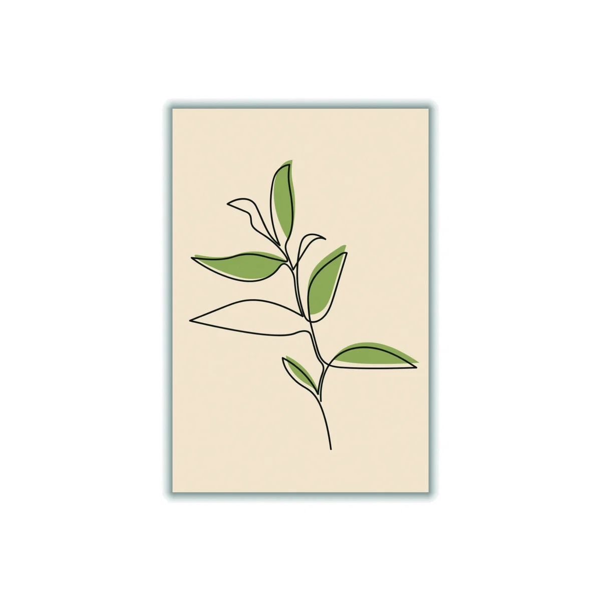 Green Abstract One Line Leaf Drawing I A1 594 X 841Mm Stanley Print House – image 1