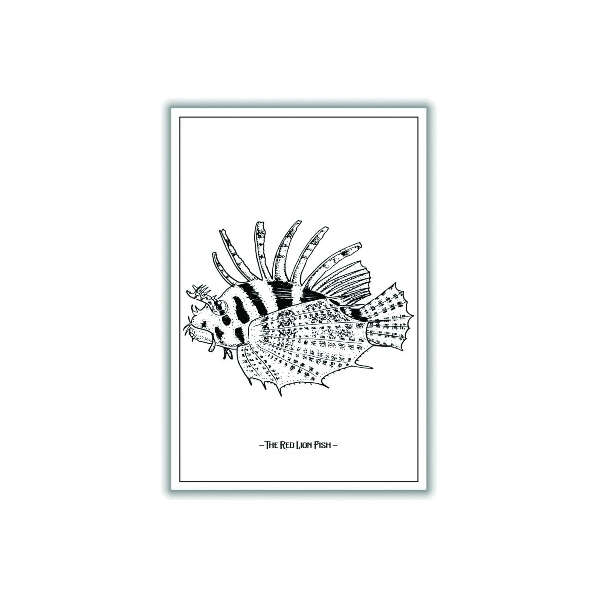Black The Red Lion Fish A2 420 X 594Mm Stanley Print House – image 1