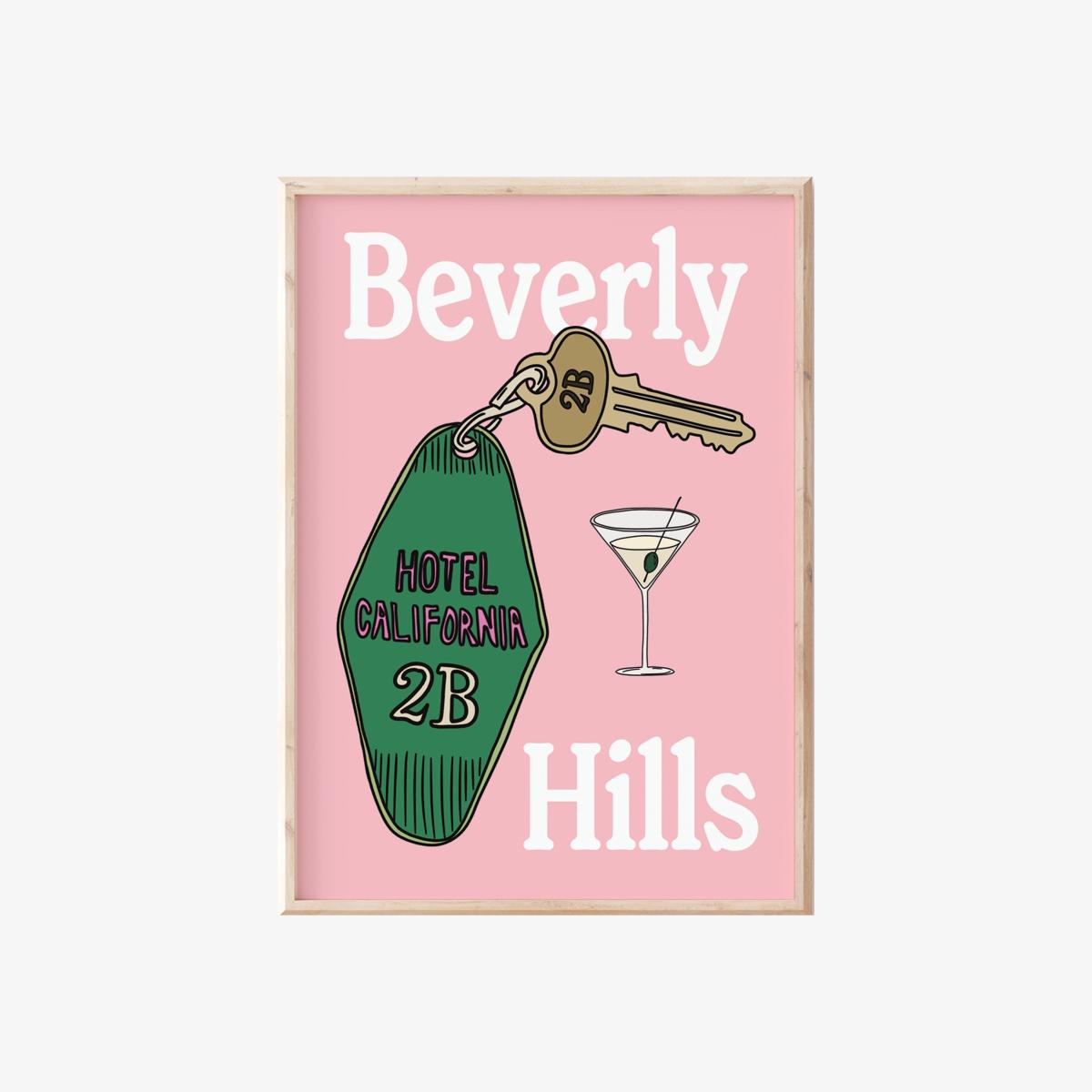 Green / Pink / Purple A3 Pink Beverly Hills Print Sofe Store – image 1