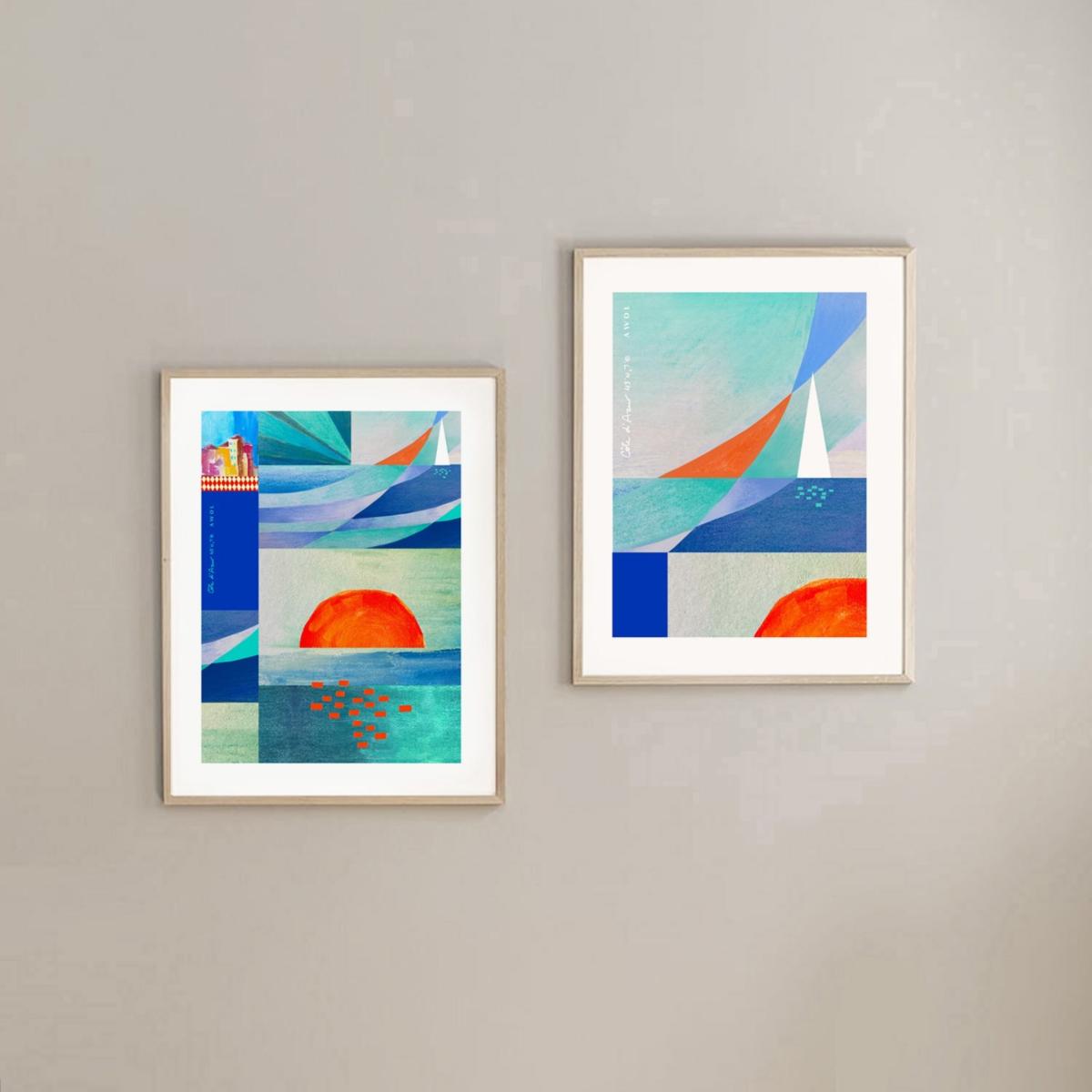 French Riviera Seaside & Sunrise A3 297 X 420Mm Awol – image 8