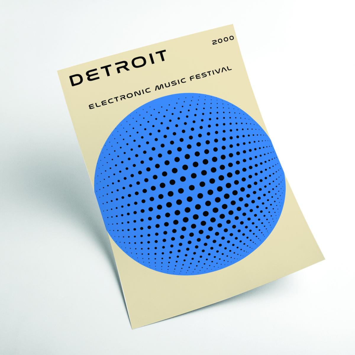 Blue Detroit Electronic Music Festival A2 420 X 594Mm Stanley Print House – image 2