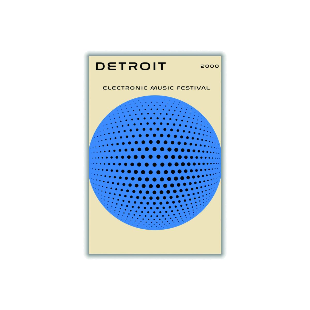 Blue Detroit Electronic Music Festival A2 420 X 594Mm Stanley Print House – image 1