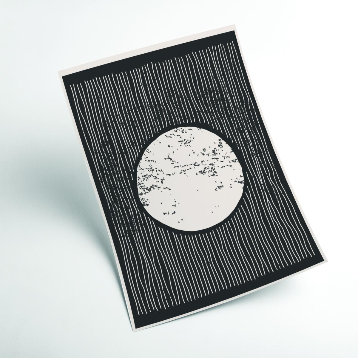 Black Minimal Moon A2 420 X 594Mm Stanley Print House – image 2
