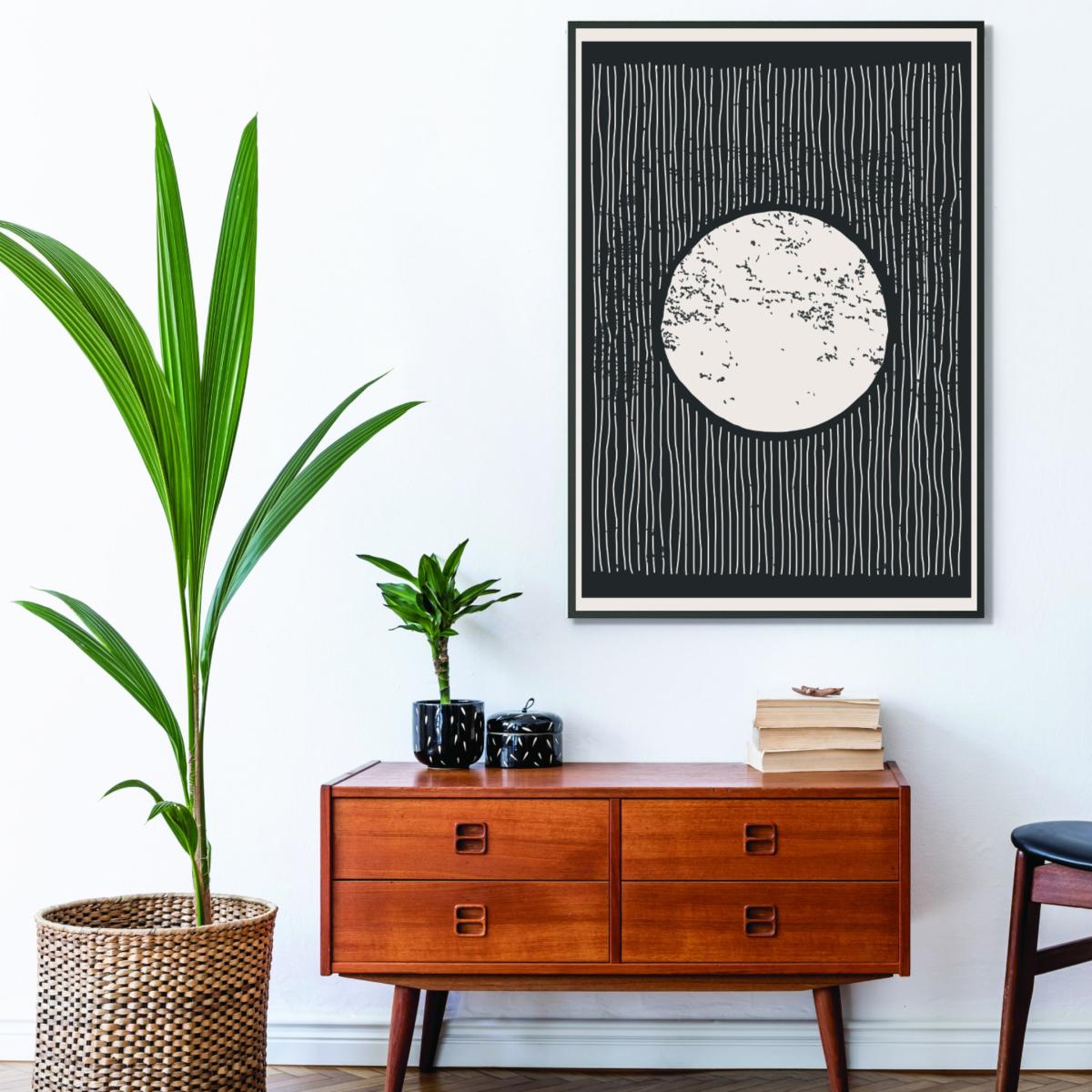Black Minimal Moon A2 420 X 594Mm Stanley Print House – image 3