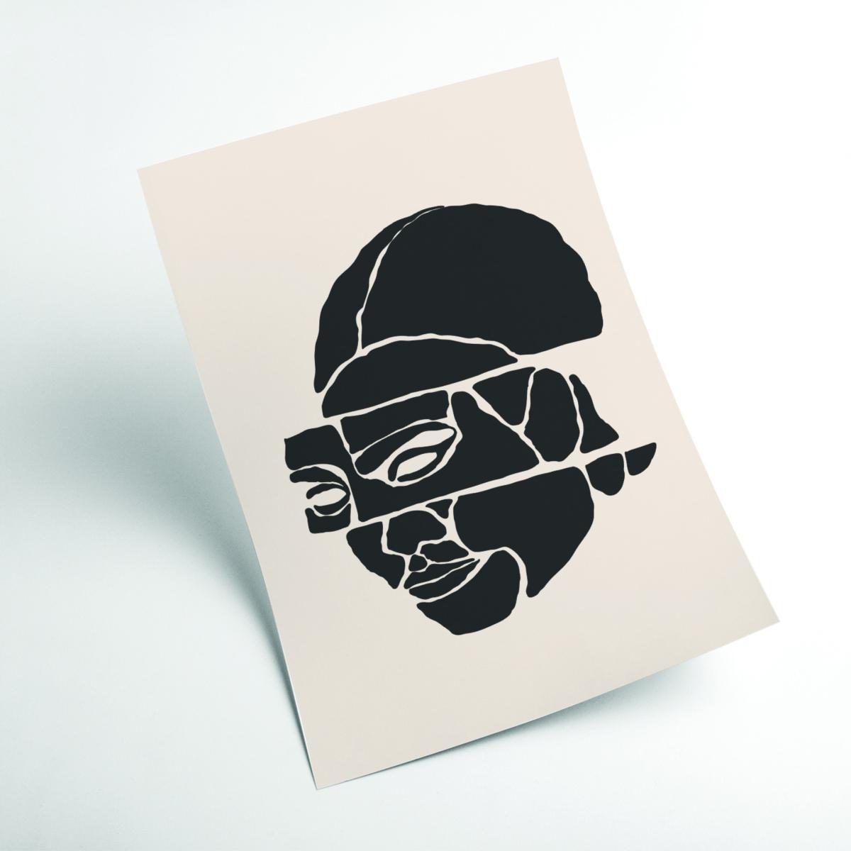 Black Abstract Faces Set #1 Medium Stanley Print House – image 2