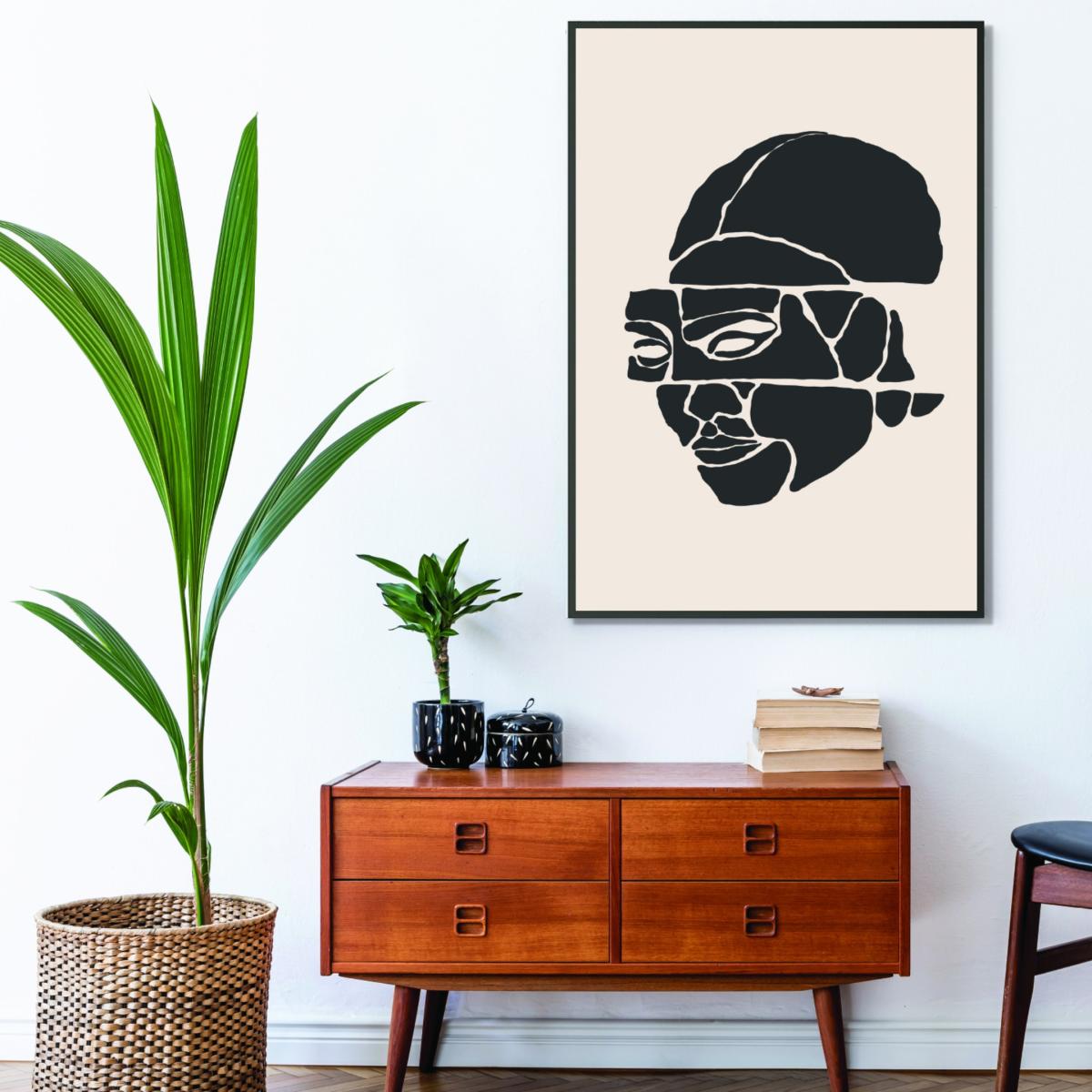 Black Abstract Faces Set #1 Medium Stanley Print House – image 3