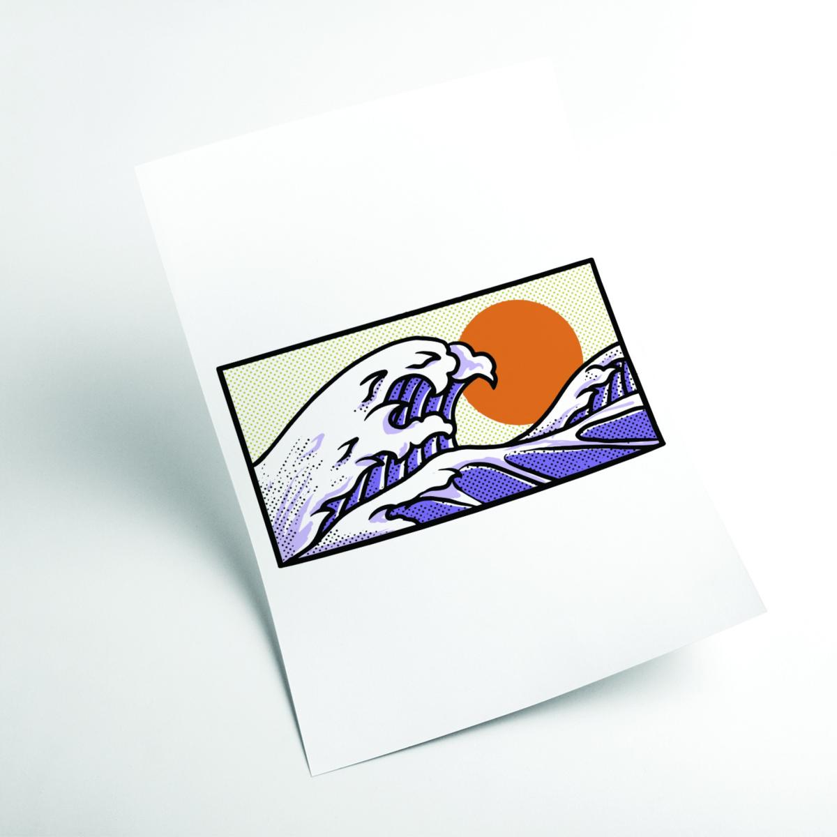Pink / Purple Japanese Wave Vibes A2 420 X 594Mm Stanley Print House – image 2