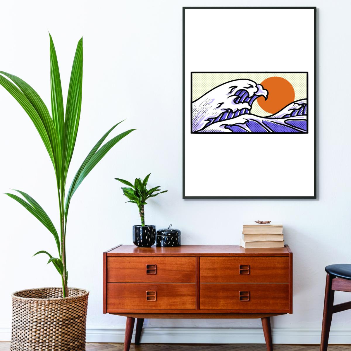 Pink / Purple Japanese Wave Vibes A2 420 X 594Mm Stanley Print House – image 3
