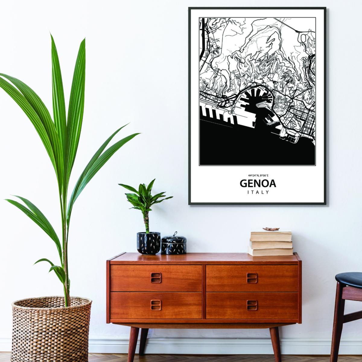 Black Map Of Genoa Italy Large Stanley Print House – image 3