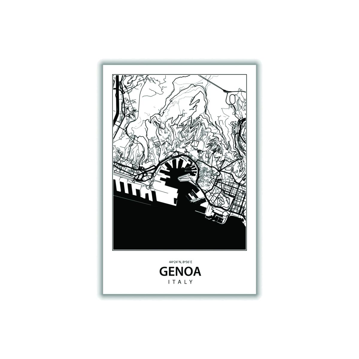 Black Map Of Genoa Italy Large Stanley Print House – image 1