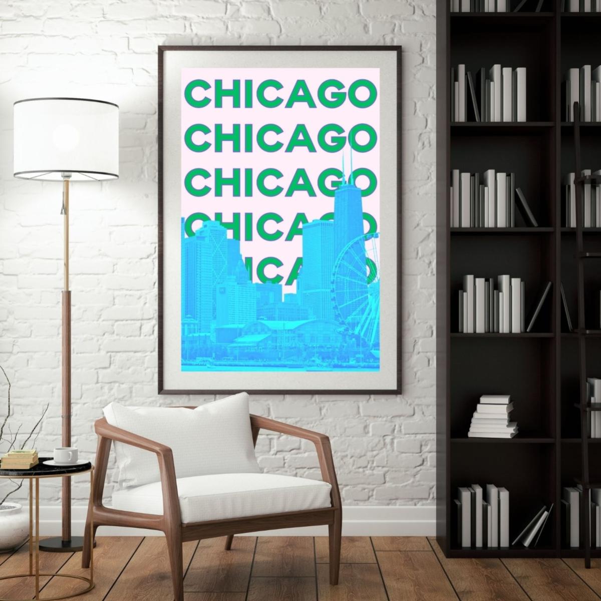 Chicago Skyline Glow Poster | Artchi – image 3
