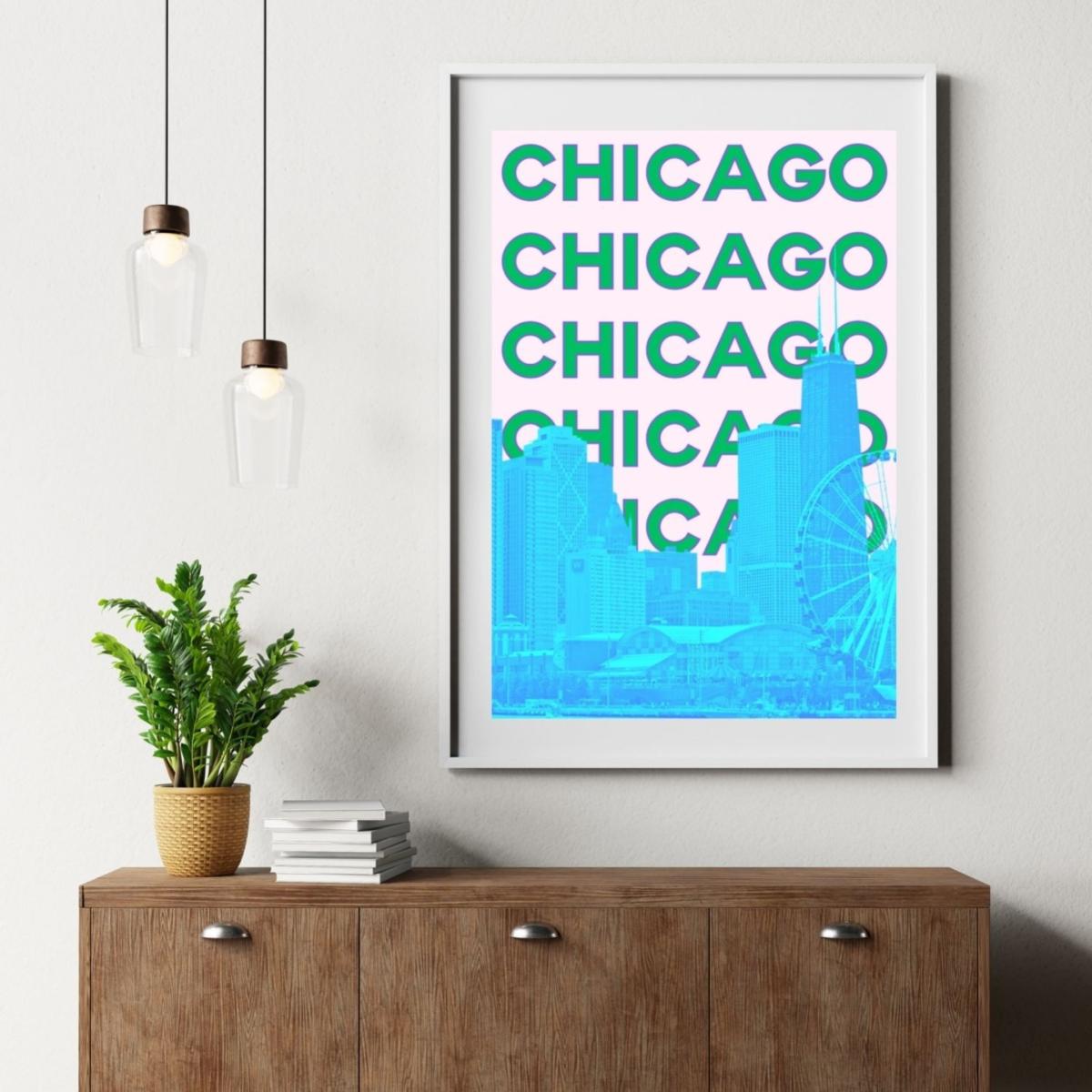 Chicago Skyline Glow Poster | Artchi – image 4