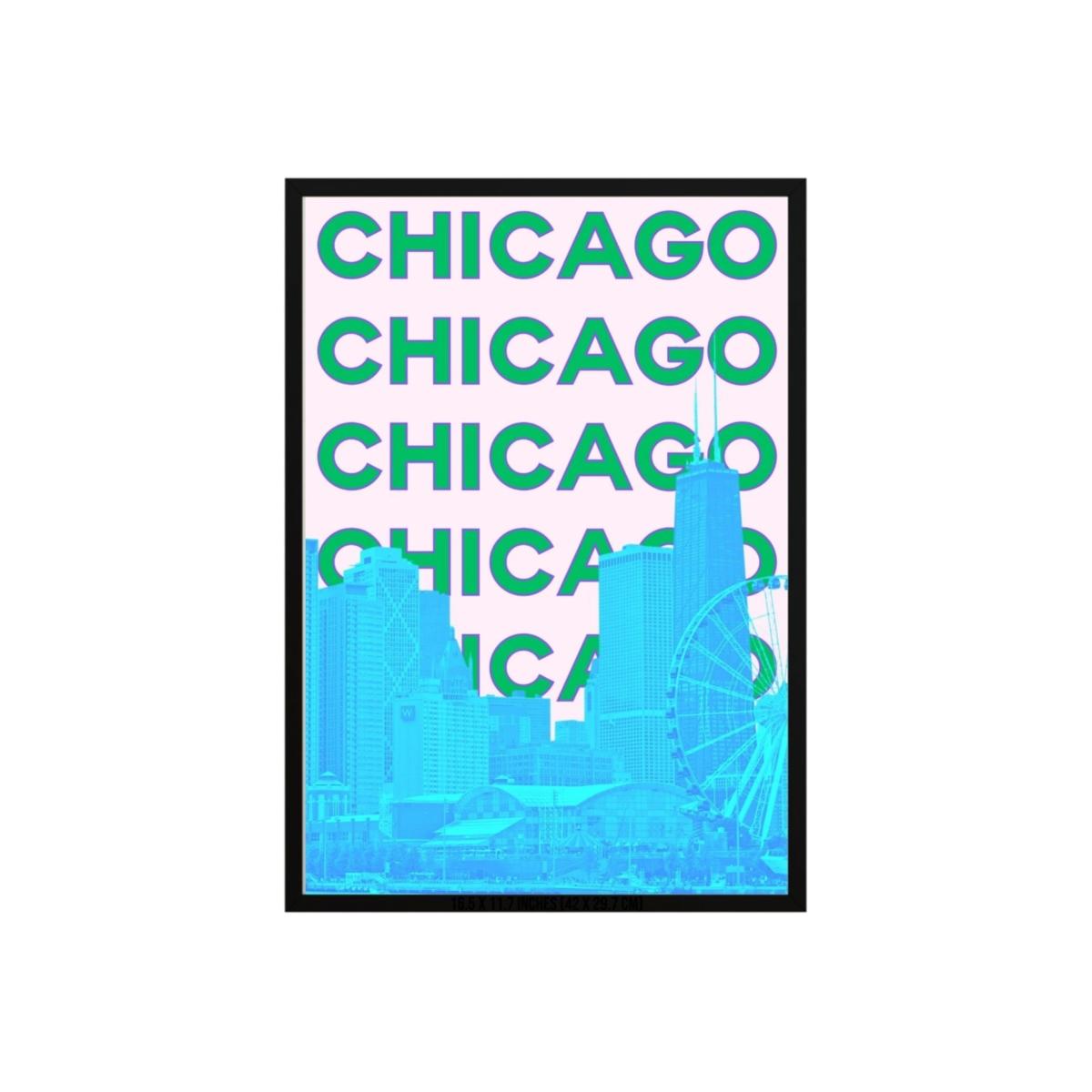 Chicago Skyline Glow Poster | Artchi – image 1