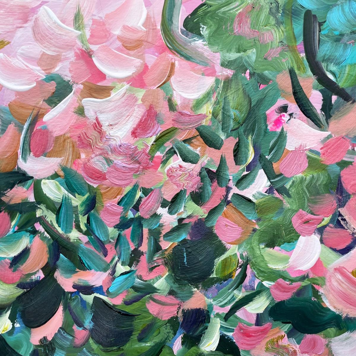 Pink / Purple Spring Flowers - Abstract Floral Print Pair Jessica Slack Studio – image 3