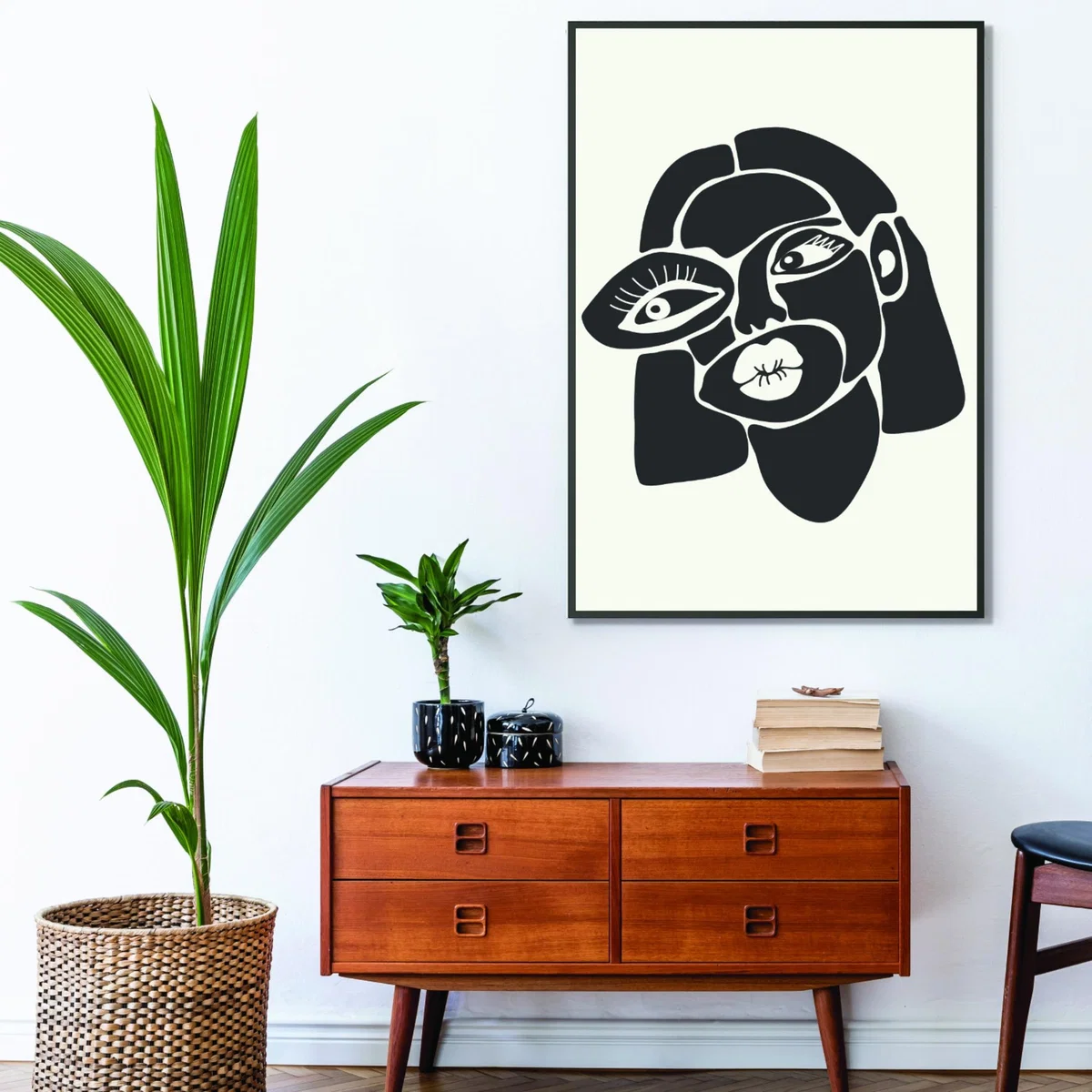 Black Abstract Faces Series #3 Extra Small Stanley Print House – image 2