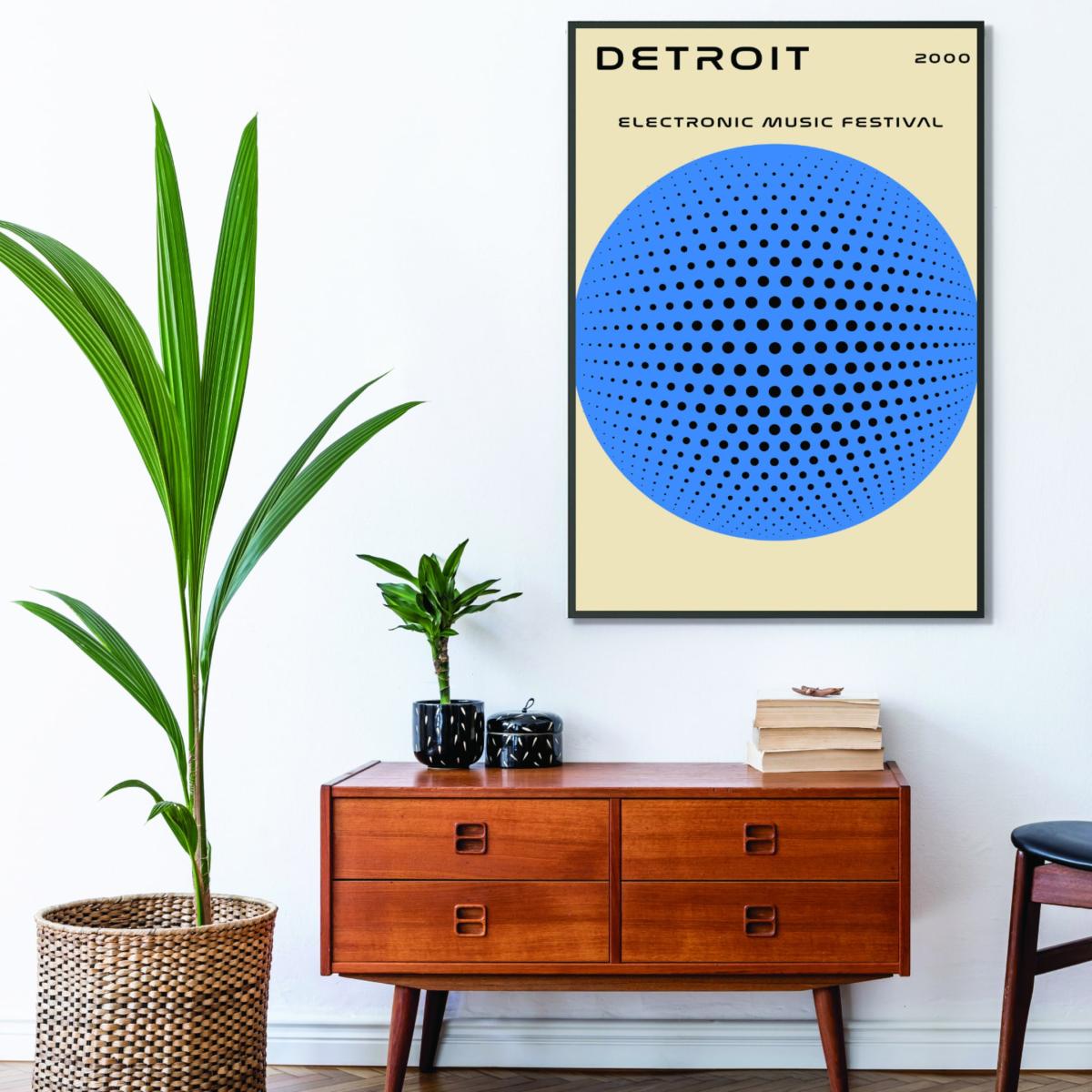 Blue Detroit Electronic Music Festival A4 210 X 297Mm Stanley Print House – image 3