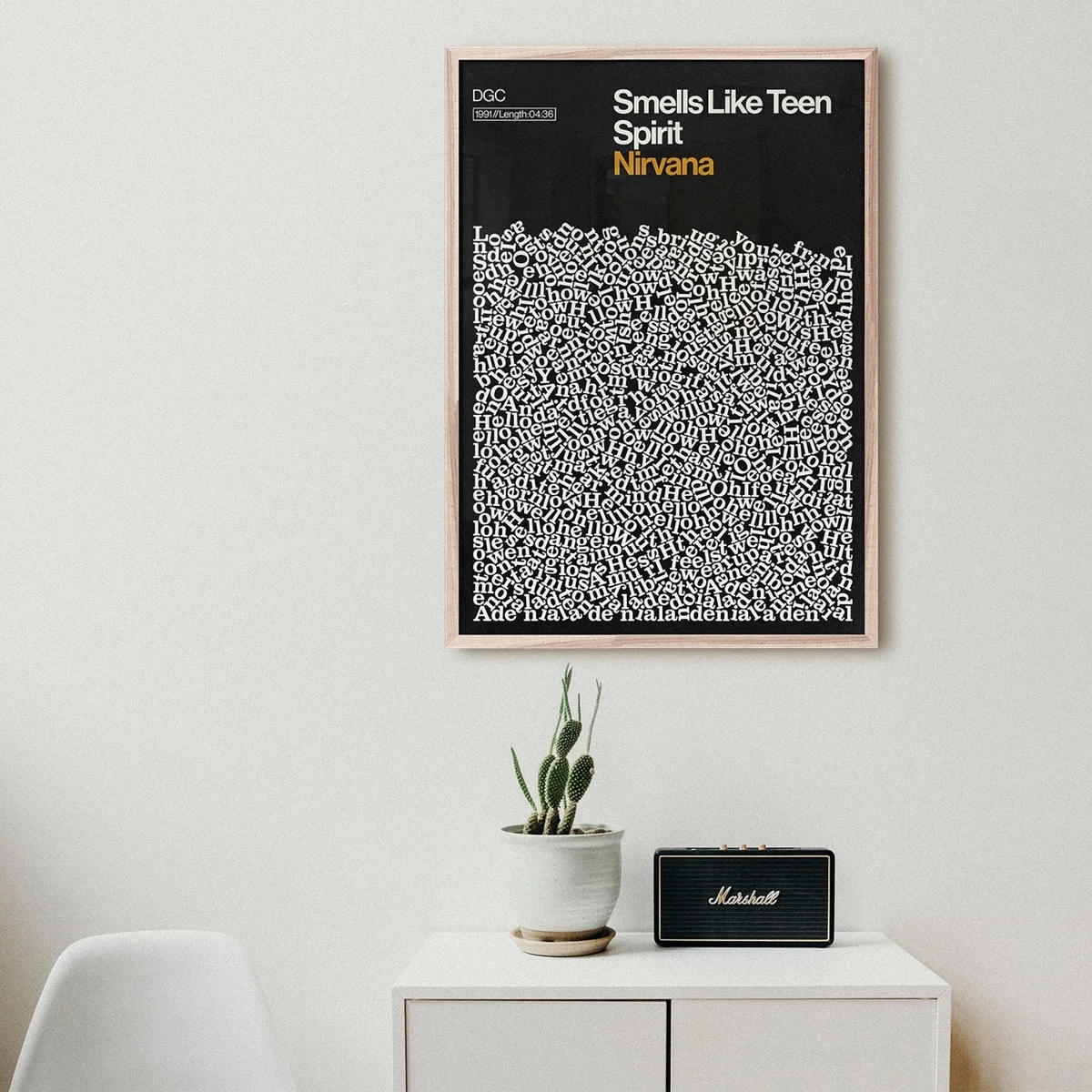 Smells Like Teen Spirit - Song Lyric Print A1 594 X 841Mm Reign & Hail – image 2