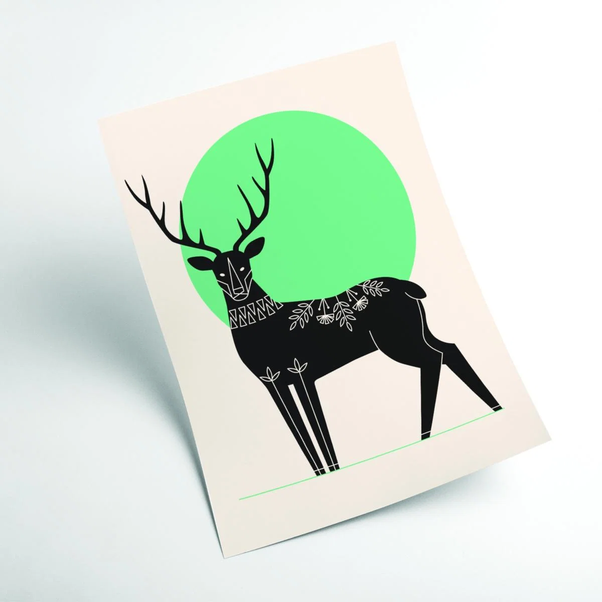 Green Moonlight Deer Small Stanley Print House – image 2
