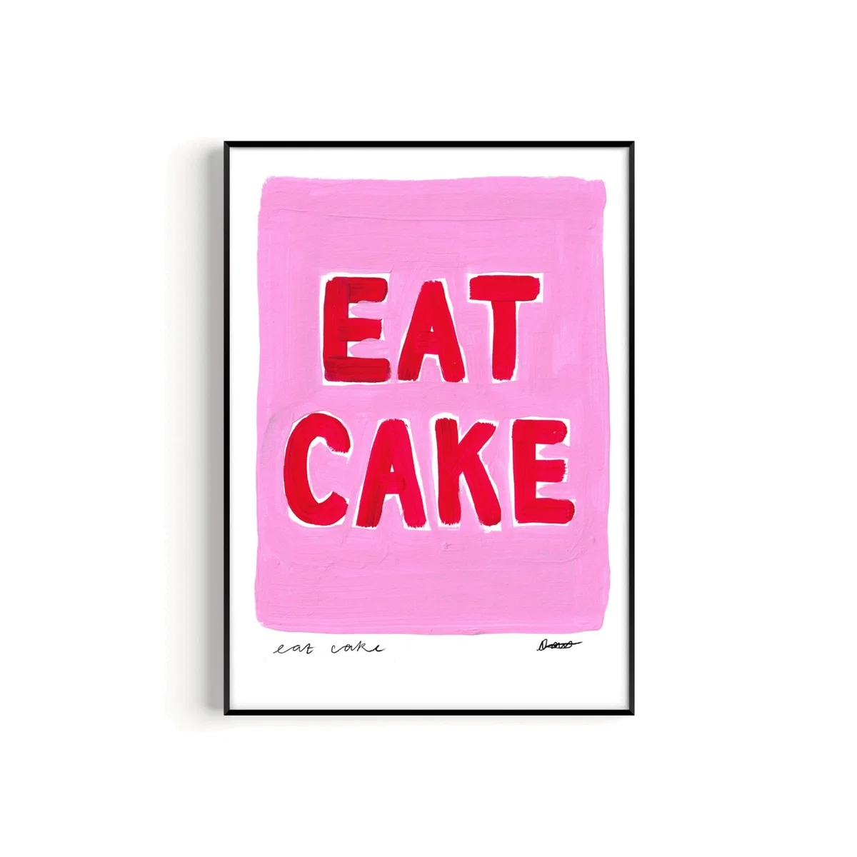 Pink / Purple / Red Eat Cake Hand Painted Art Print - A3 | Natalie Cass Art – image 1