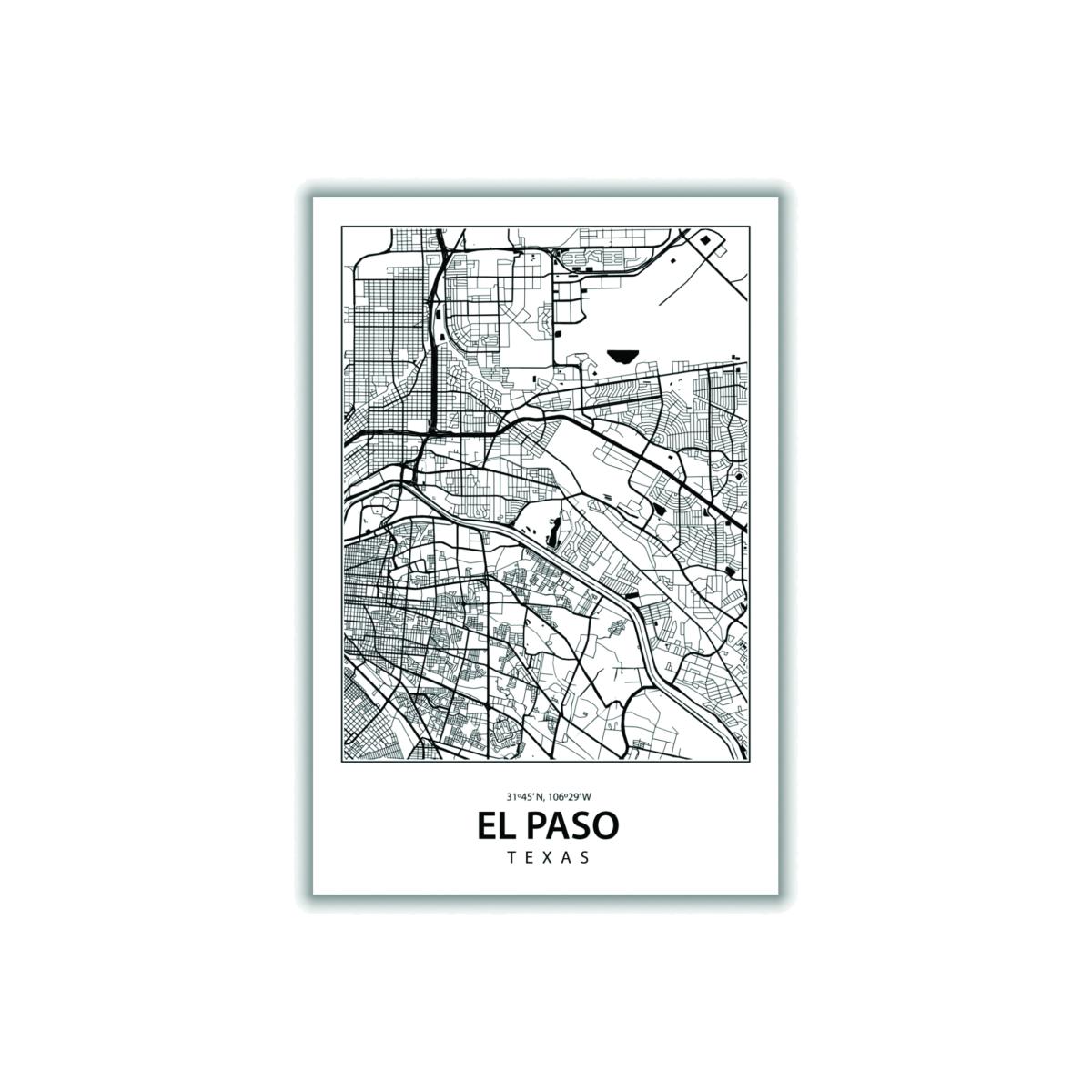 Black Map Of El Paso Extra Small Stanley Print House – image 1