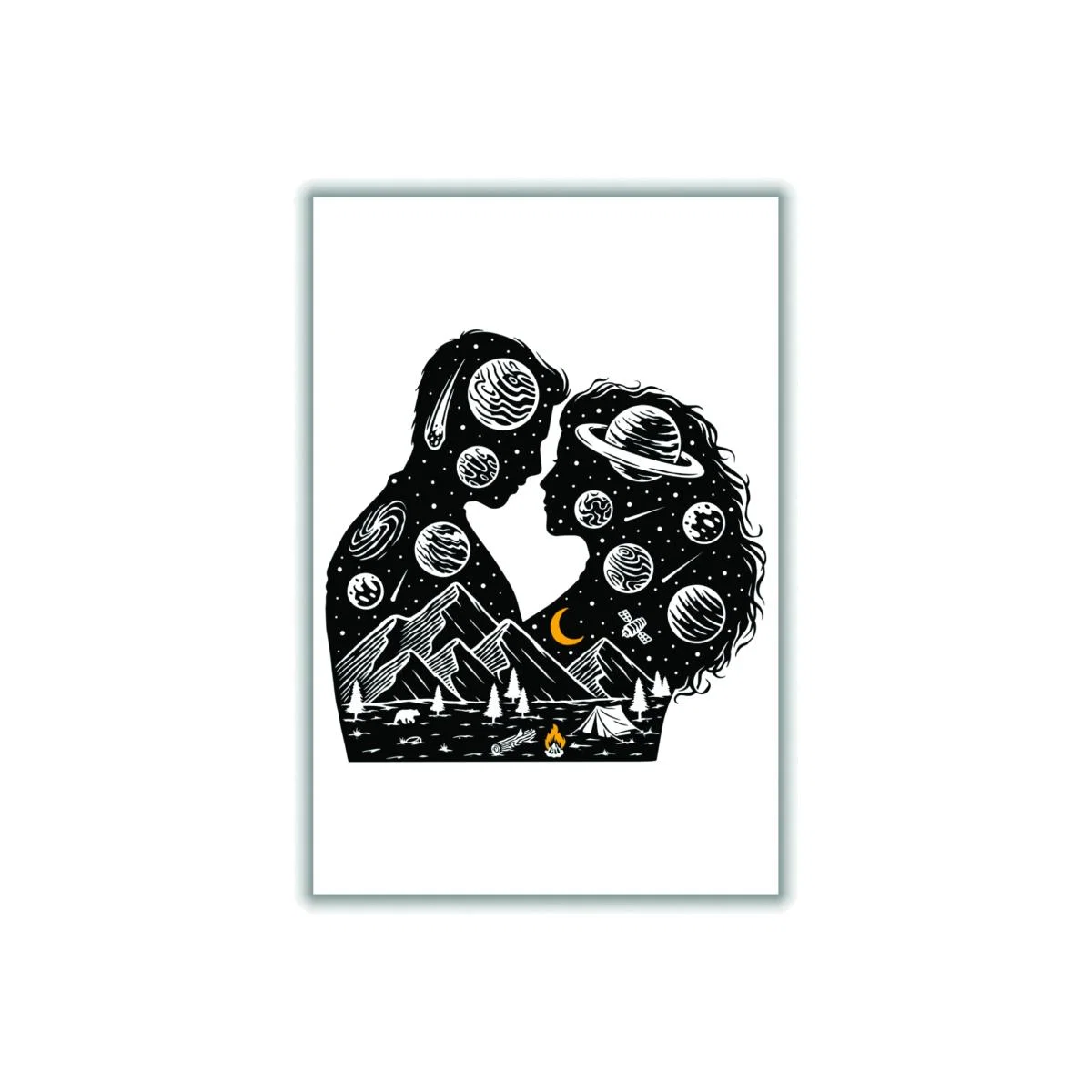 Black Galactic Love Small Stanley Print House – image 1
