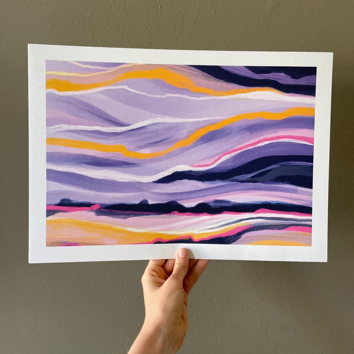 Pink / Purple Loch Ardinning Landscape Print Claudine O'sullivan Illustration & Design – image 2