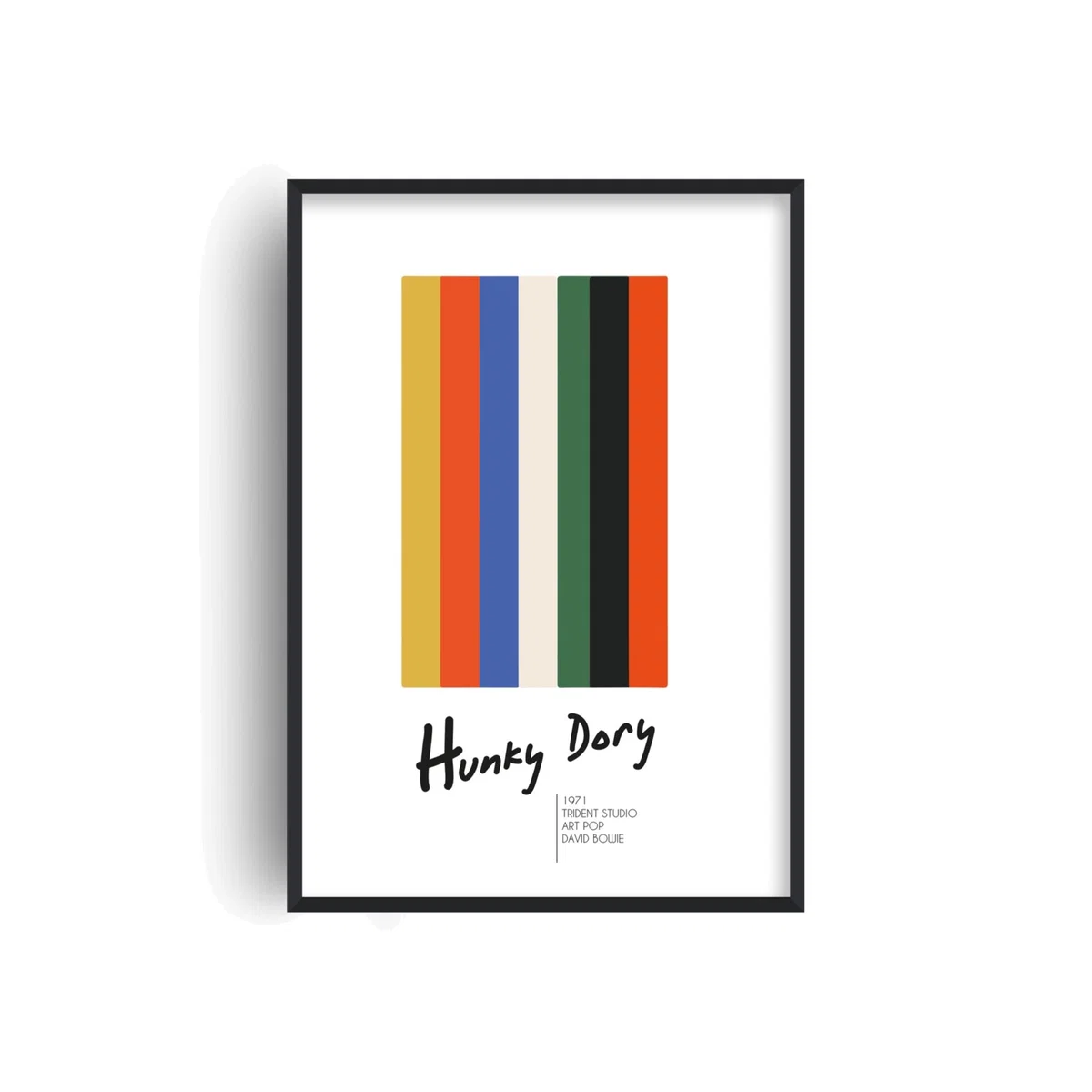 Hunky Dory David Bowie Striped Retro Music Giclée Art Print A2 | A2 | 420 X 594Mm | Fanclub – image 1
