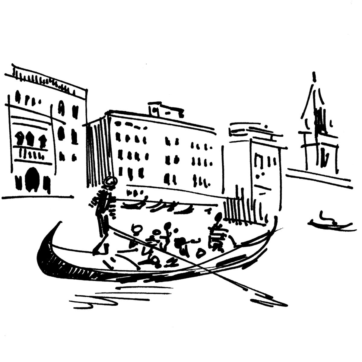 Black / White Iconic Venice, Italy Art Print With Gondola On The Grand Canal, Travel Print | Awol – image 3