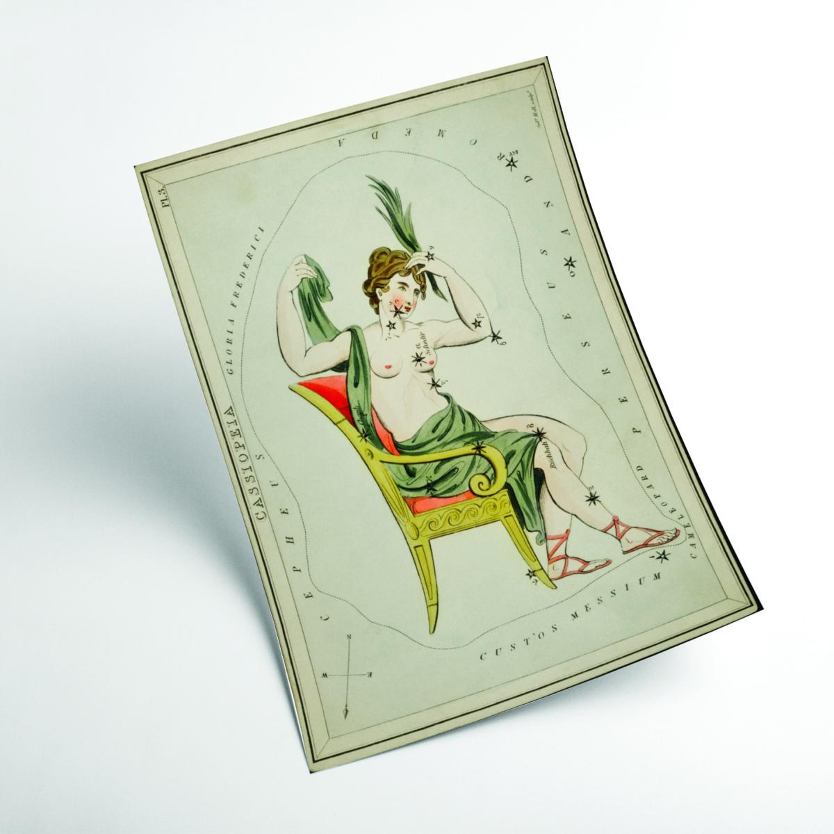 Green Astronomical Chart Of The Cassiopeia A4 210 X 297Mm Stanley Print House – image 2