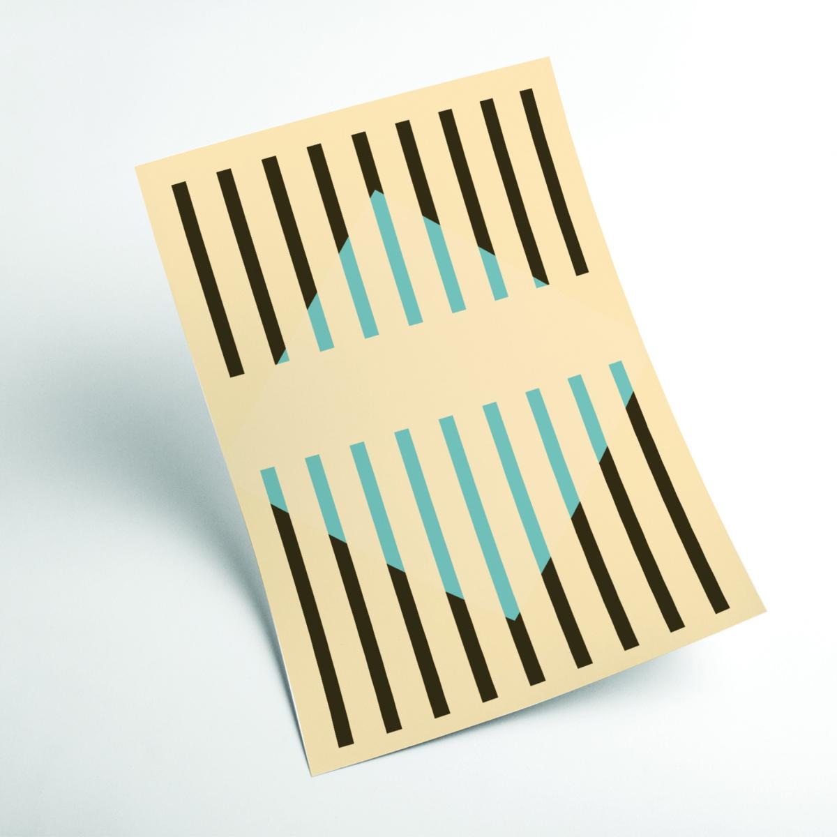 Blue Faded Geometric #3 A2 420 X 594Mm Stanley Print House – image 2
