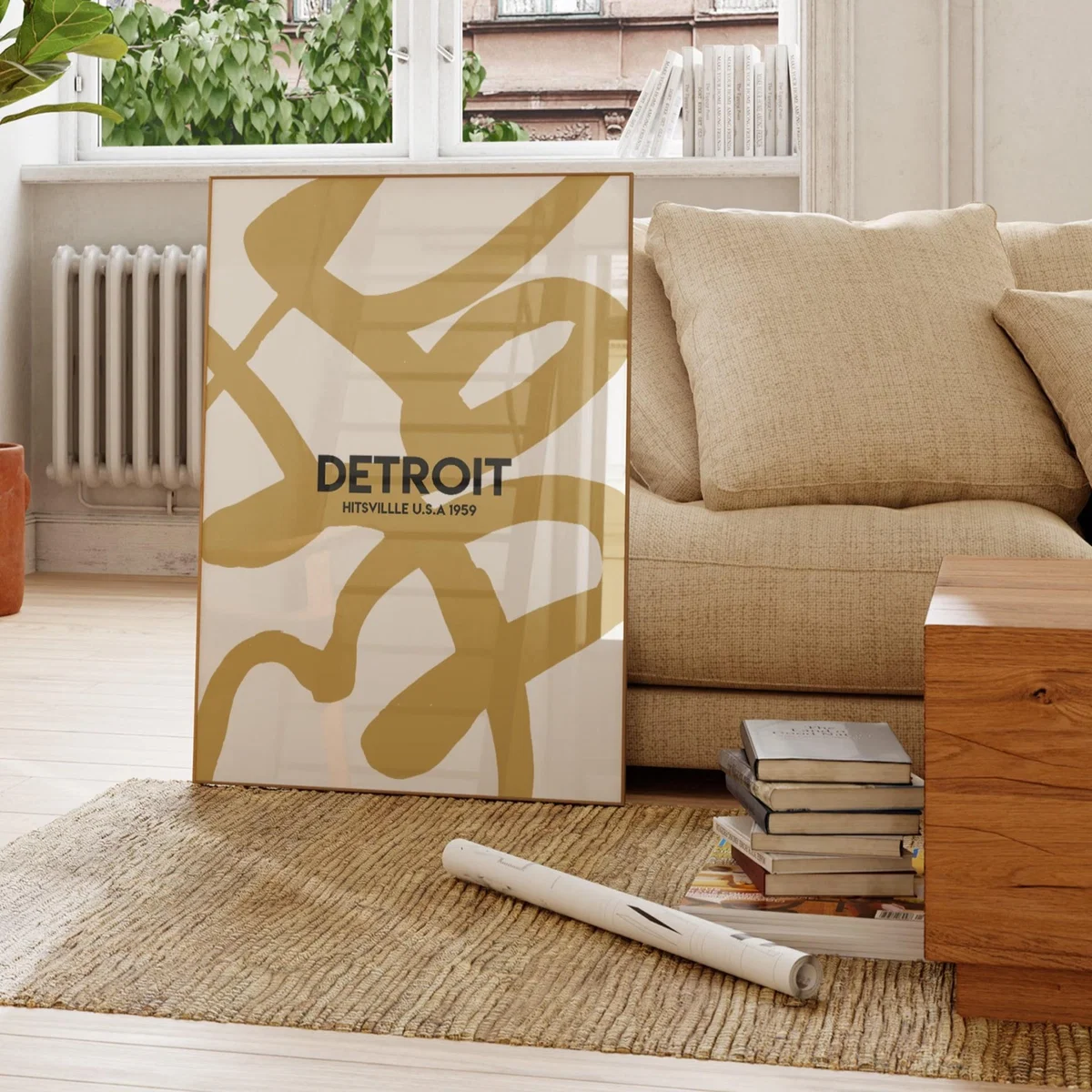 Yellow / Orange Exclusive Detroit Abstract Giclée Art Print A2 | Fanclub – image 2