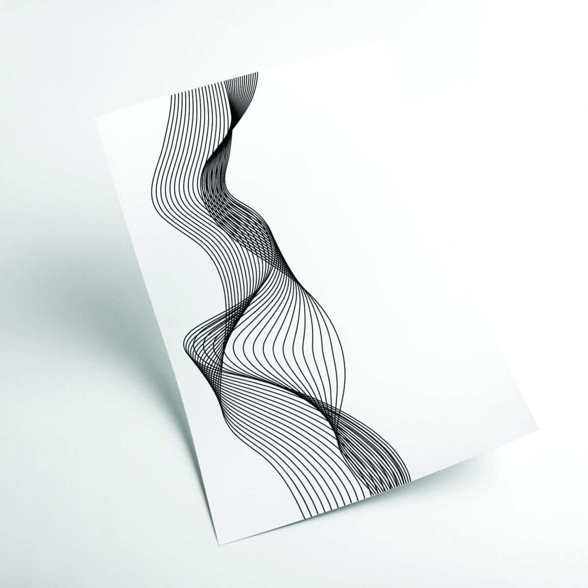Grey Line Wobbles A2 420 X 594Mm Stanley Print House – image 2