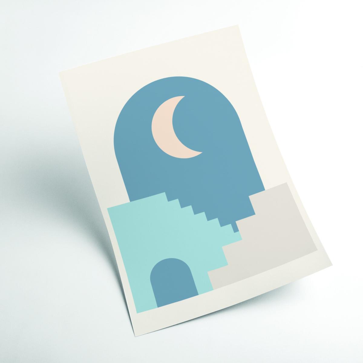 Blue Minimal Architecture #3 Medium Stanley Print House – image 2