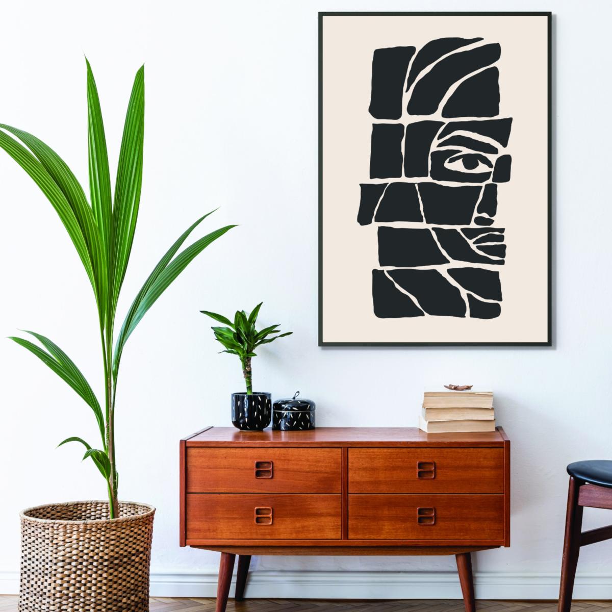 Black Abstract Faces Set #3 A1 594 X 841Mm Stanley Print House – image 3
