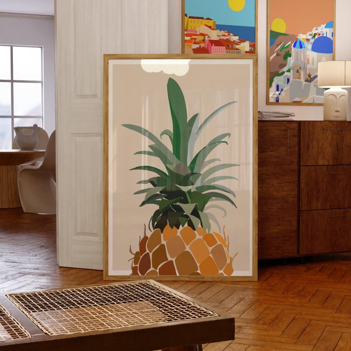 Neutrals Pineapple Art Print - A3 Natalie Cass Art – image 2