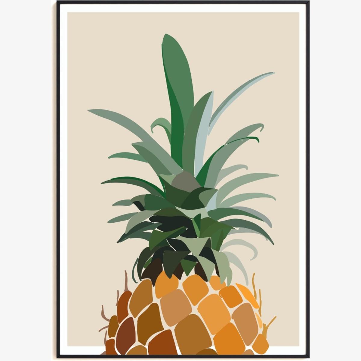 Neutrals Pineapple Art Print - A3 Natalie Cass Art – image 1