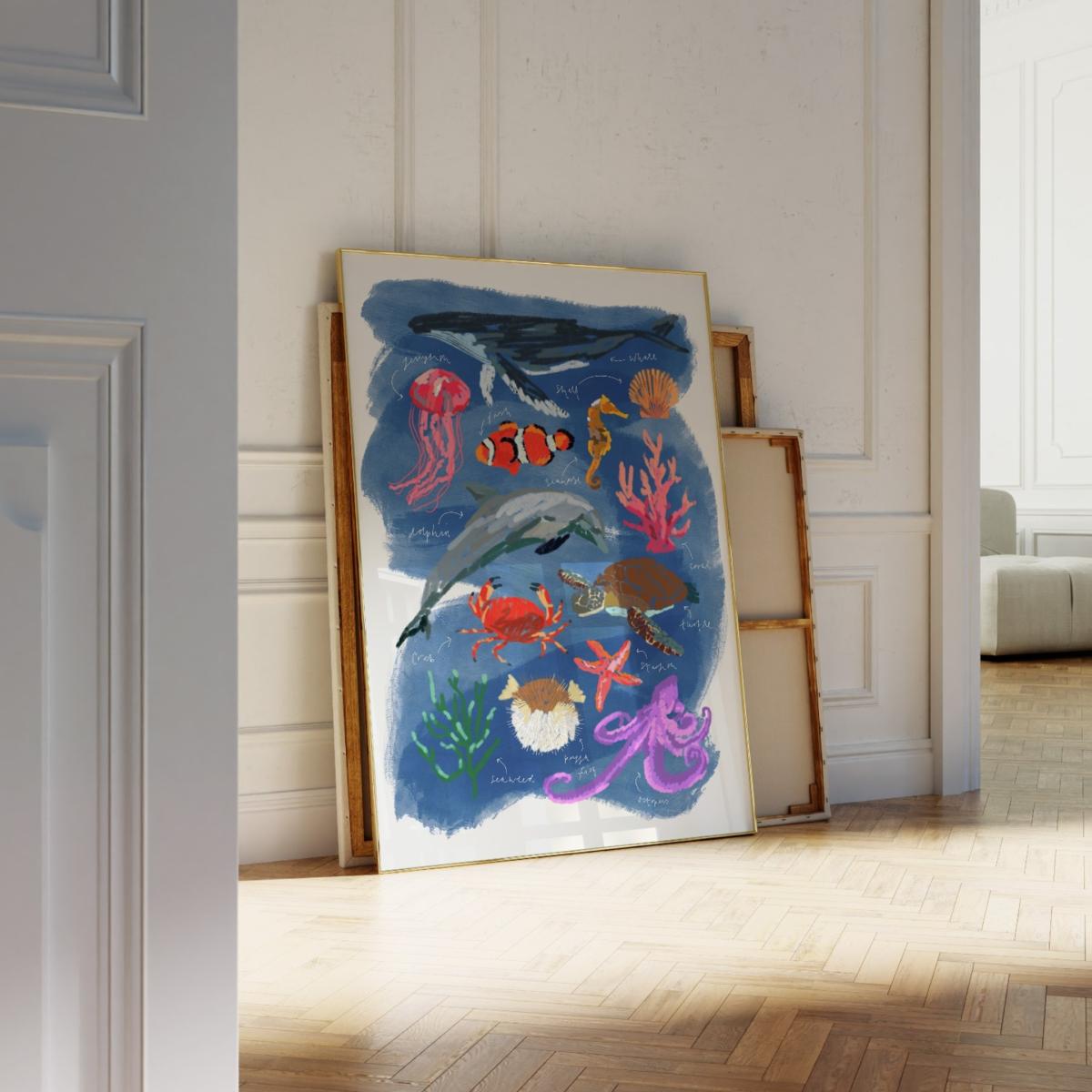 Blue Under The Sea Art Print - A2 Natalie Cass Art – image 2
