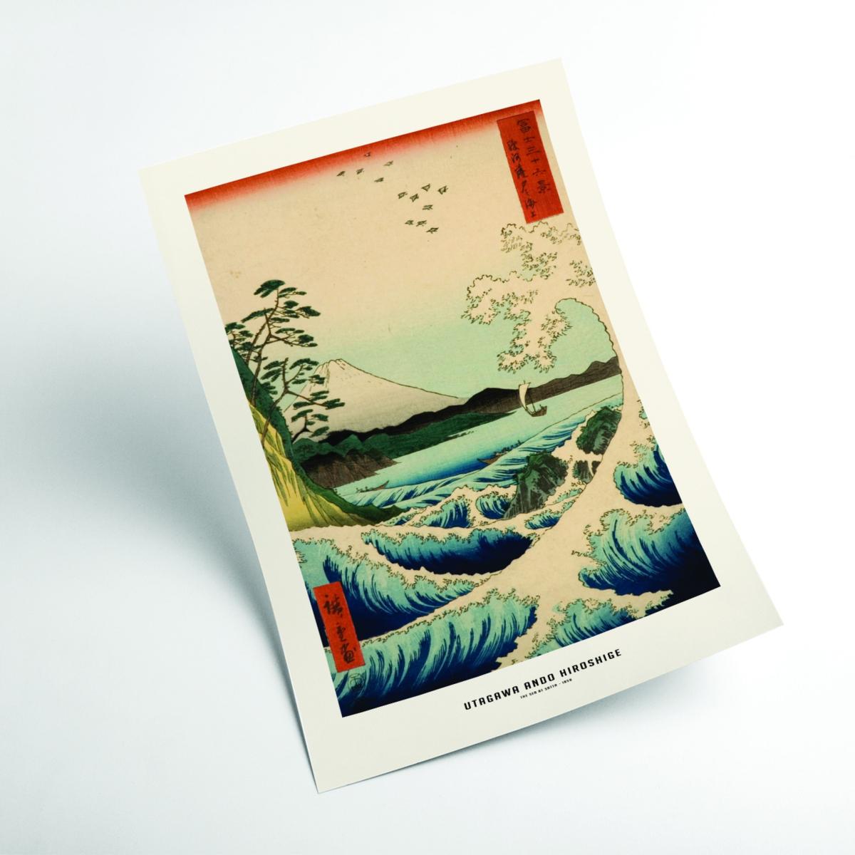 Blue Utagawa Ando Hiroshige - The Sea At Satta A1 594 X 841Mm Stanley Print House – image 2