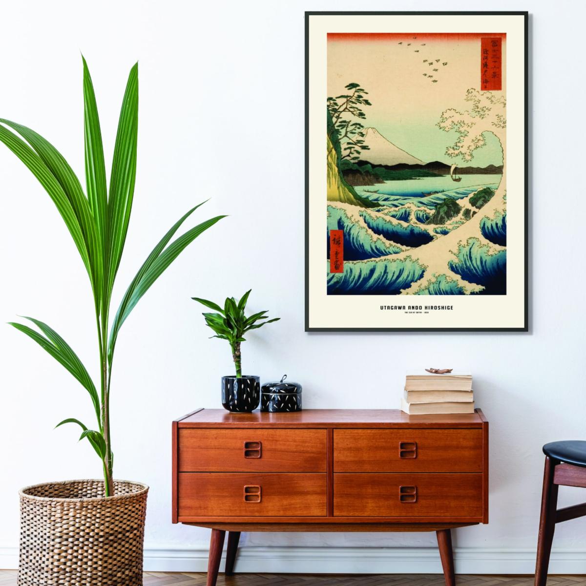 Blue Utagawa Ando Hiroshige - The Sea At Satta A1 594 X 841Mm Stanley Print House – image 3