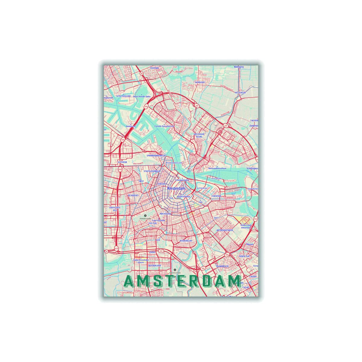 Red Retro Map - Amsterdam Extra Small Stanley Print House – image 1