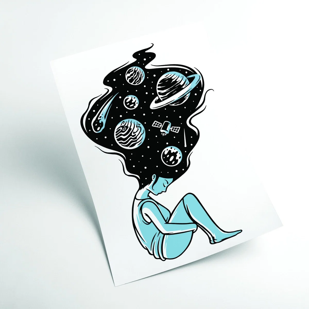 Blue Head In The Clouds A3 297 X 420Mm Stanley Print House – image 2