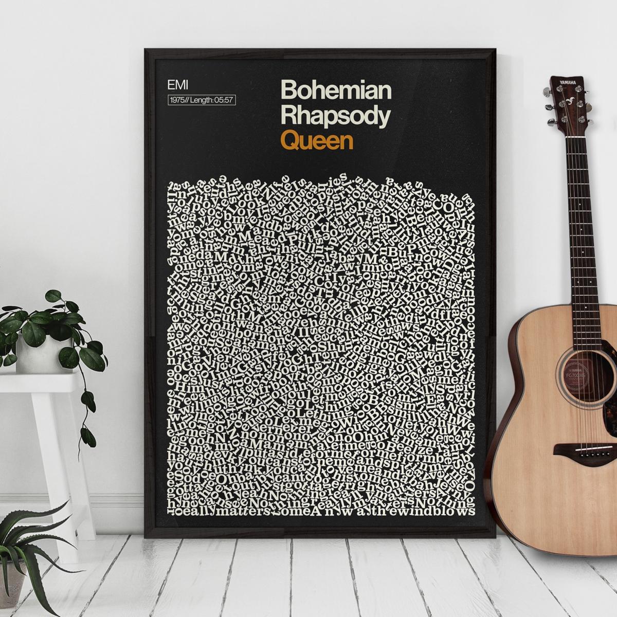 Bohemian Rhapsody - Song Lyric Print A1 594 X 841Mm Reign & Hail – image 3