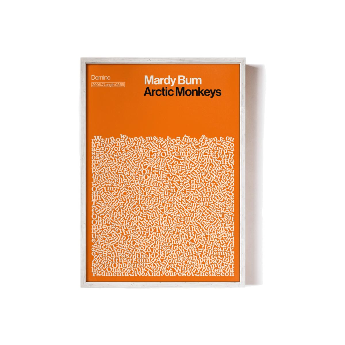 Mardy Bum - Arctic Monkeys - Song Lyric Print - A2 Reign & Hail – image 1