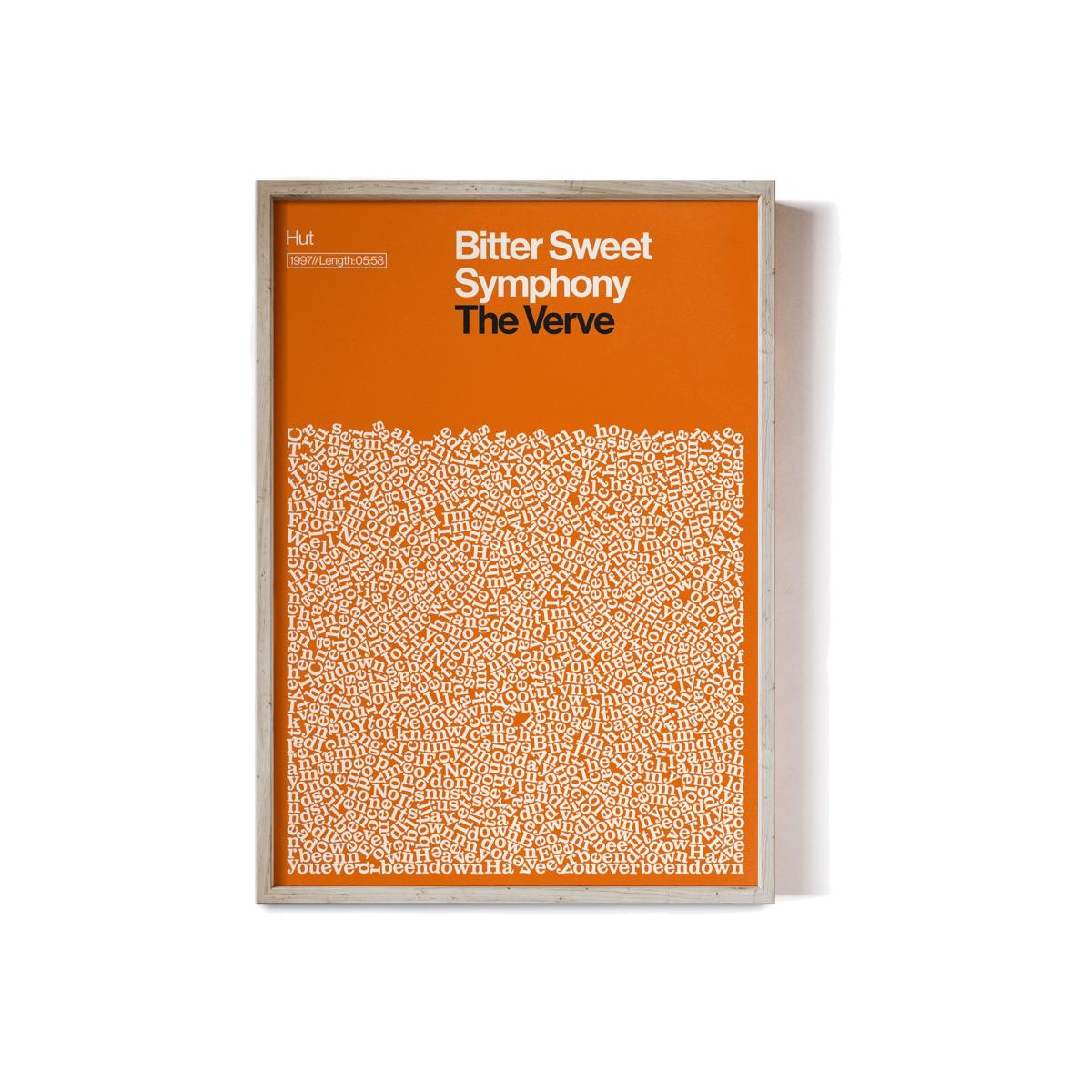 Bitter Sweet Symphony - The Verve - Song Lyric Print A3 297 X 420Mm Reign & Hail – image 1