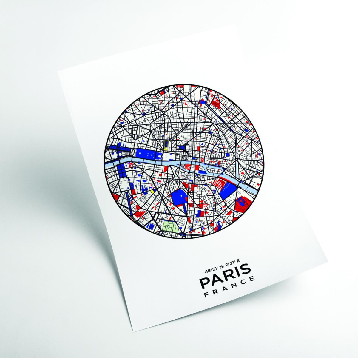 Blue Map Of Paris France Large Stanley Print House – image 2