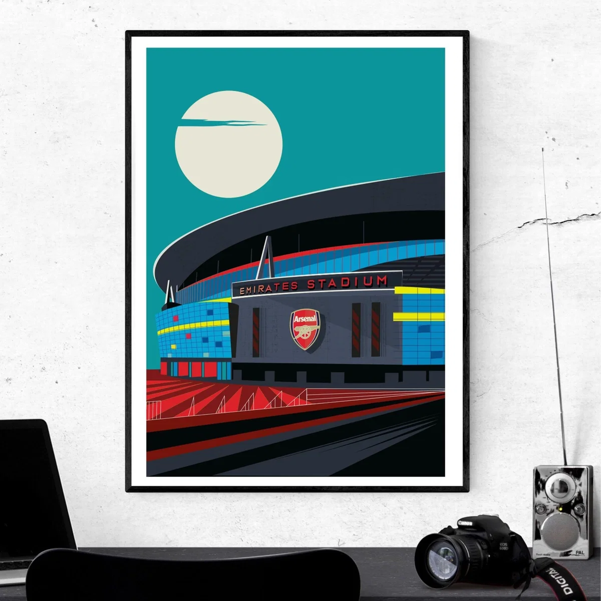 Arsenal Fc Under The Moon Art Print A3 297 X 420Mm Eye for London Prints – image 2