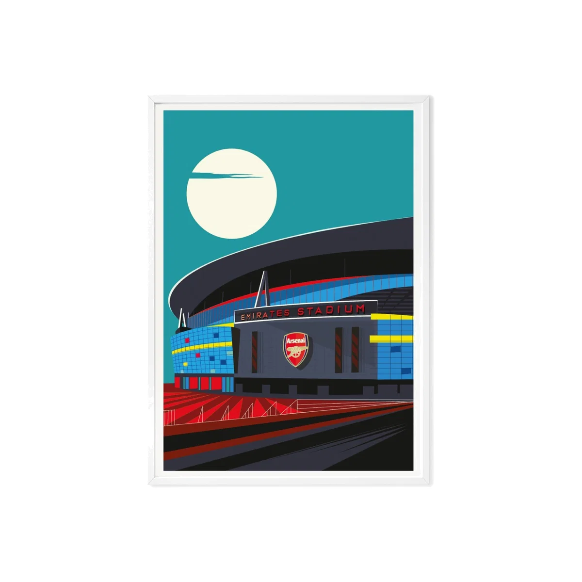 Arsenal Fc Under The Moon Art Print A3 297 X 420Mm Eye for London Prints – image 1